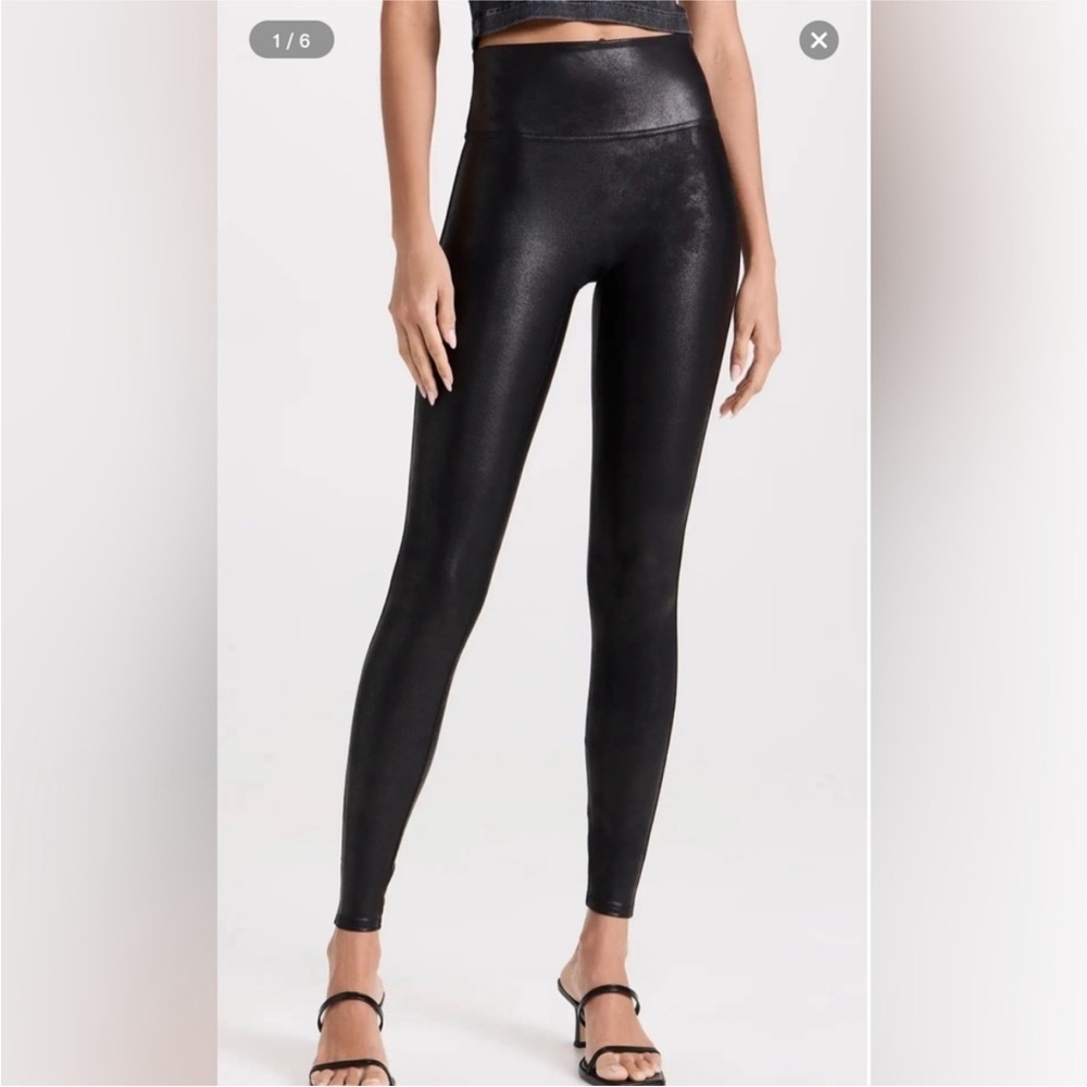 SPANX Faux Leather‎ Leggings Sz XS petite NWT